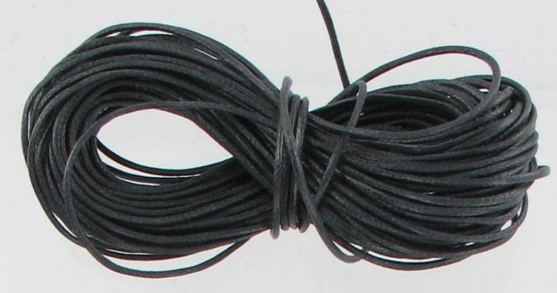 520120 Glazed Cord 1mm Black/10Yd